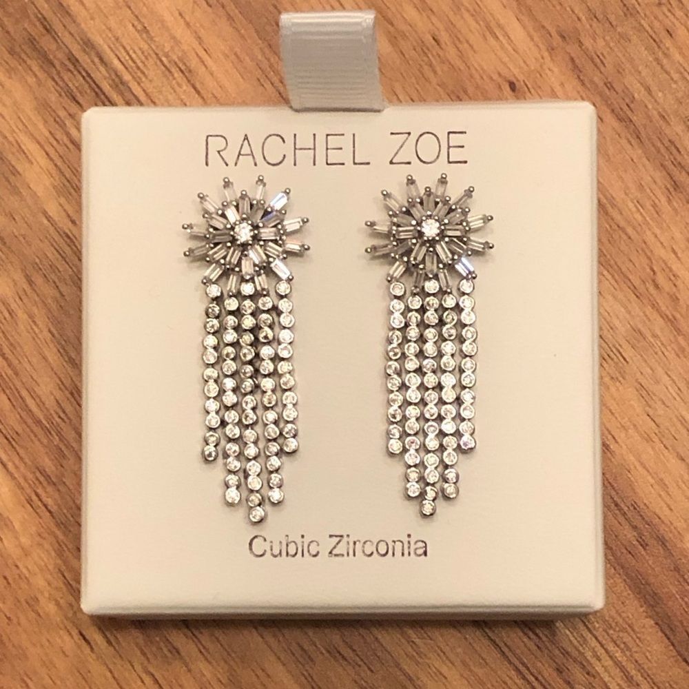 Rachel Zoe | Shooting Star CZ Earrings | 1.75” Length